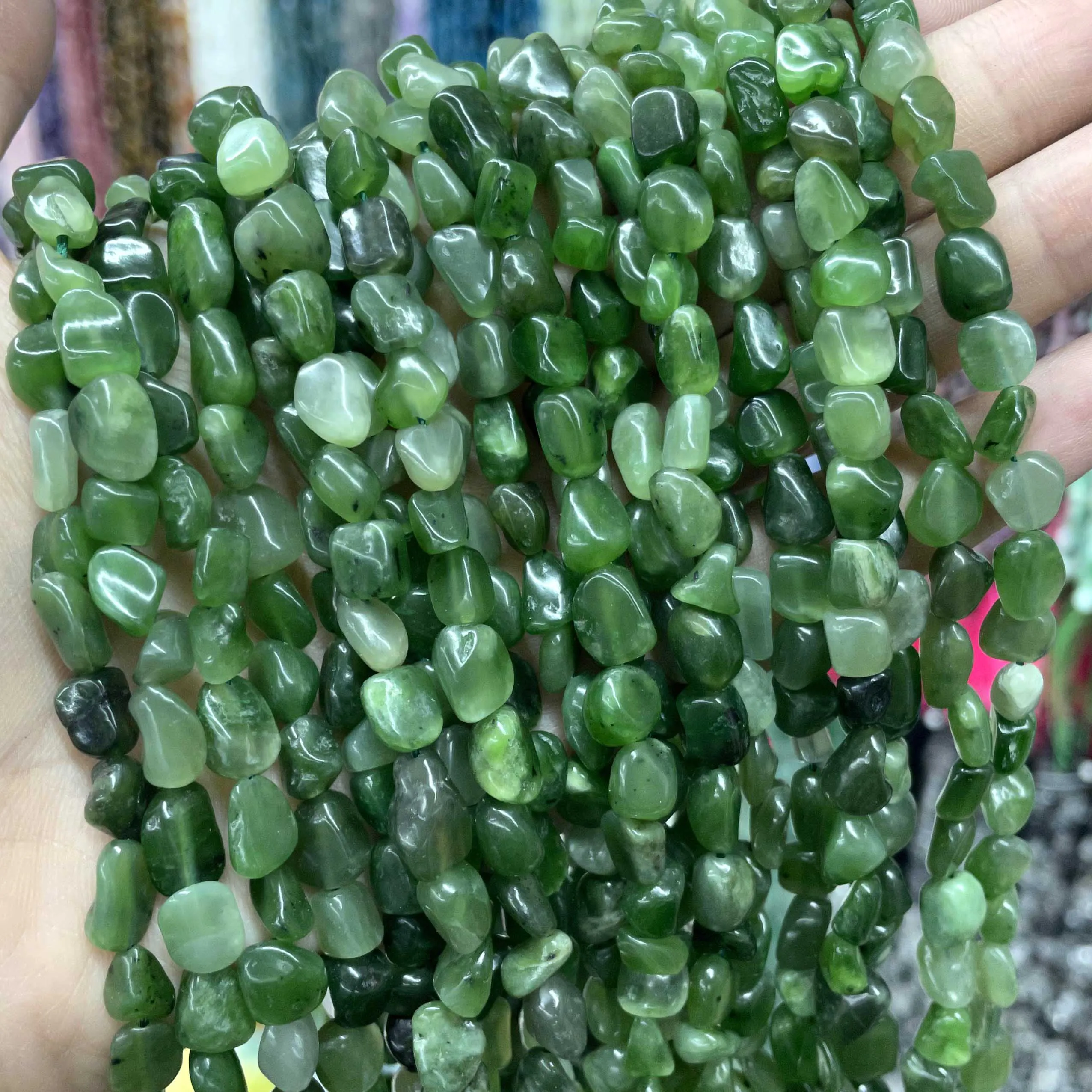 5-8mm Natural Irregular Canadian Jades Stone Spacer Loose Beads For Jewelry Making Diy Bracelet Necklace Accessories