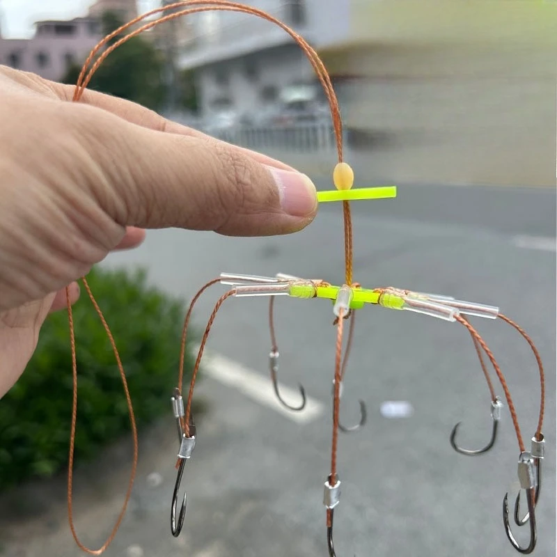 Extended Flap Fishing Hook Set, Iseni Octopus Hook for Sea Fishing Rod, Square Bait Explosion Hook Rig