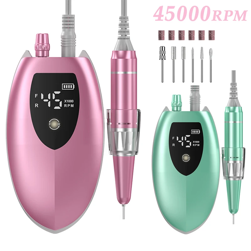 جديد 2024 طلاء الأظافر شحن المحمولة الكهربائية مزيل الأظافر الجلد الميت طحن آلة تلميع الأظافر