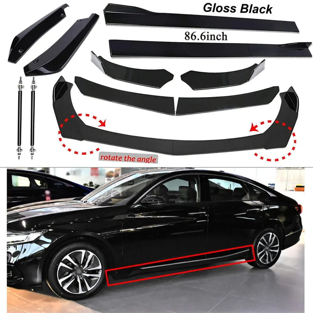 

Front Bumper Lip Spoiler Splitter 86.6" Side Skirt Rear For Honda Accord 2018+ United States