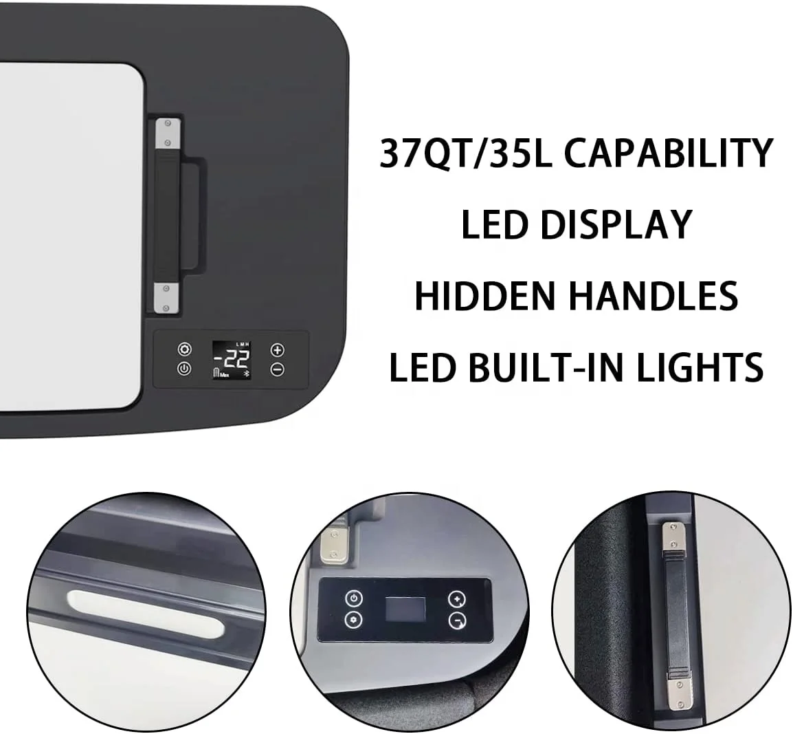 Model Y DC 12V 24V Car Fridge 35L Freezers Compressor Small Portable Car Fridges Design for Model Y Accessories