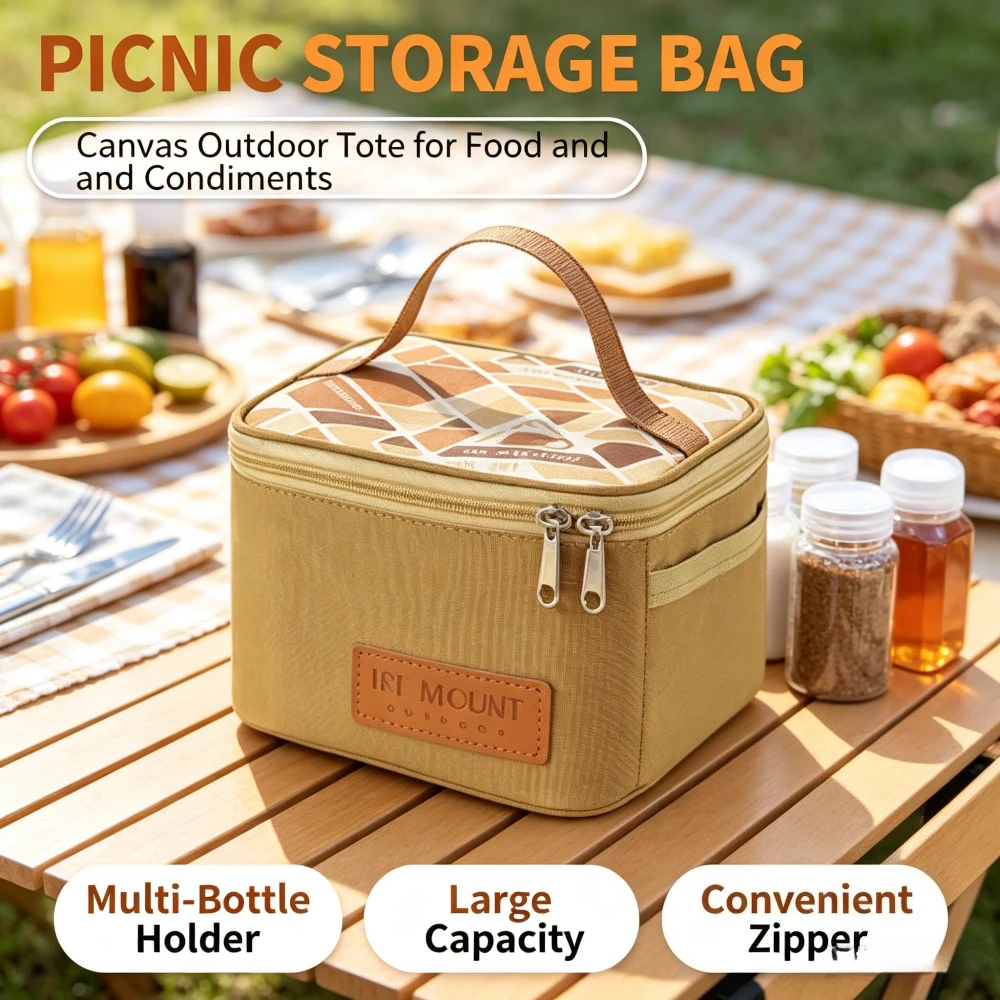 Condiment Container Bottled Storage Bag Portable Camping Picnic Barbecue Condiment Dispenser Set Outdoor Barbecue Utensils