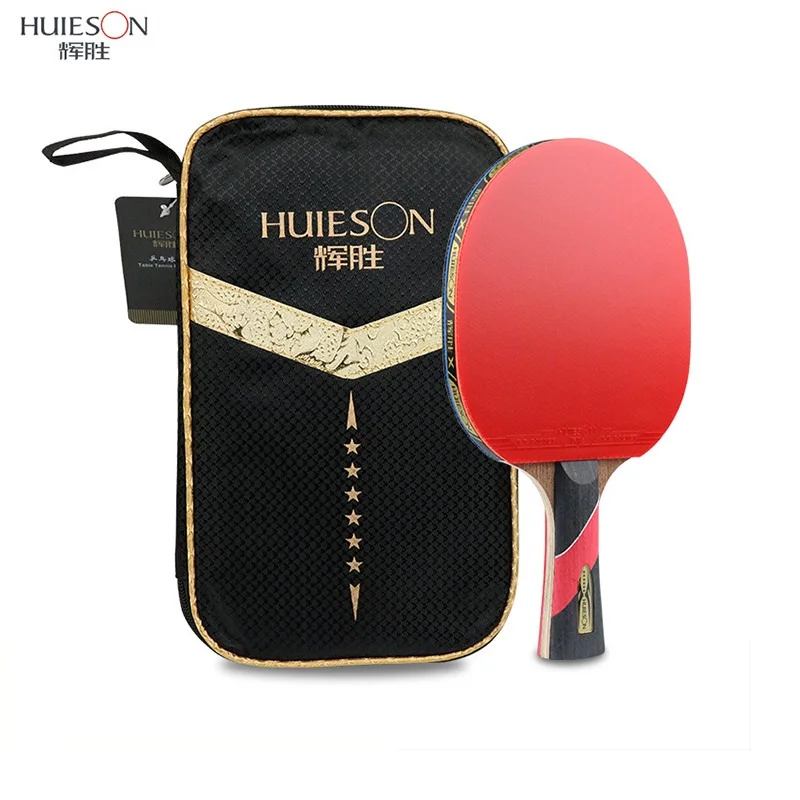 (1pcs) Huieson Nice 6 Star Table Tennis Racket 7 Layers Pimples In Pingpong Paddle