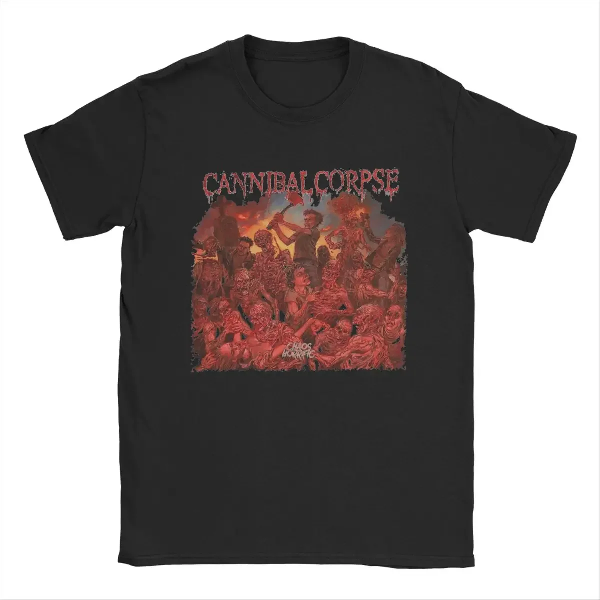 Men Cannibal Corpse Chaos Horrific T Shirts Pure Cotton Clothing Hipster Short Sleeve Round Collar Tee Shirt Gift Idea T-Shirt