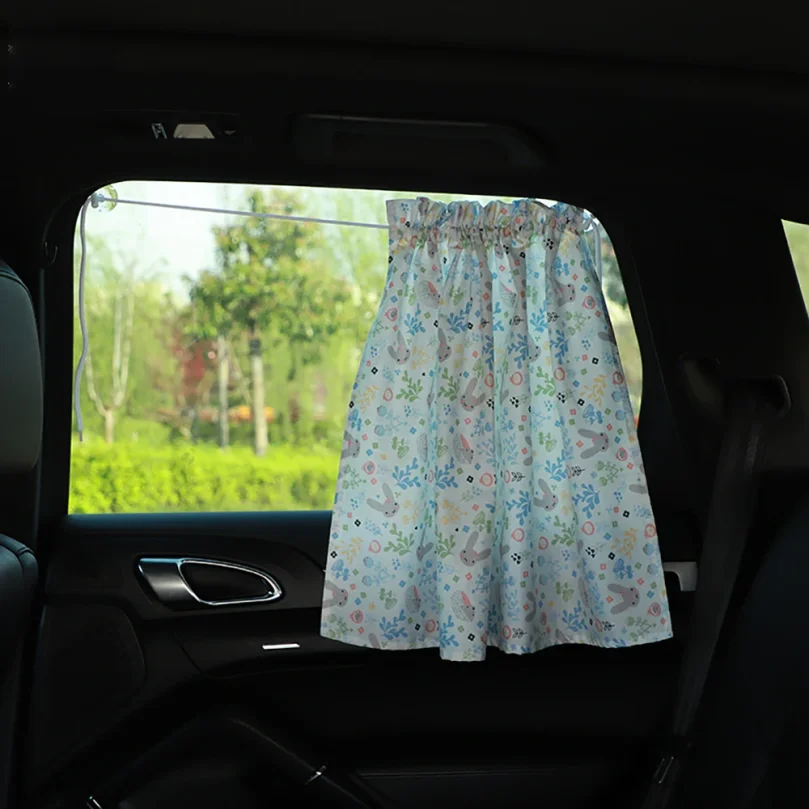Suction Cup Curtain In The Car Window Sunshade Cover Cartoon Universal Side Window Sunshade UV Protection For Kid Baby Children