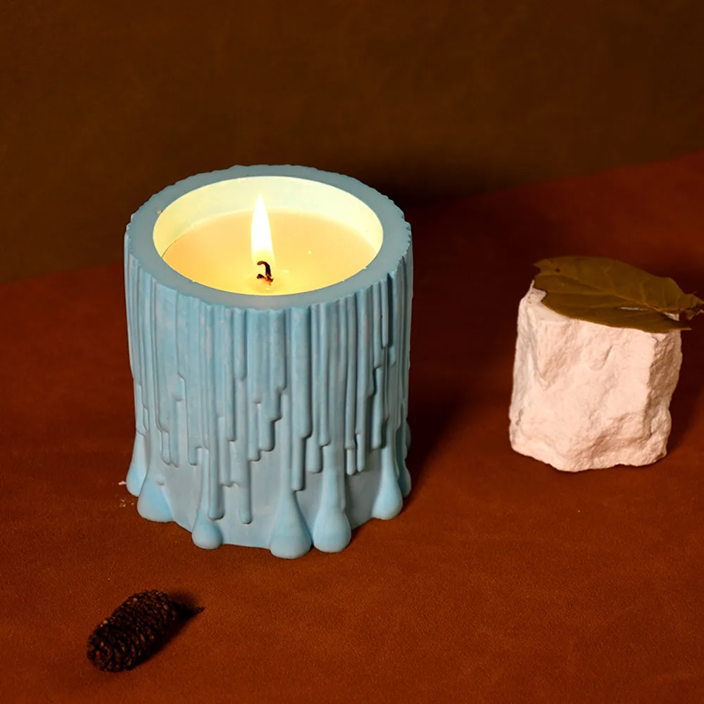 Tree Stump Plaster Candle Jar Silicone Mold DIY Cement Concrete Flower Pot Candle Vessel Molds Home Decor Craft Gifts