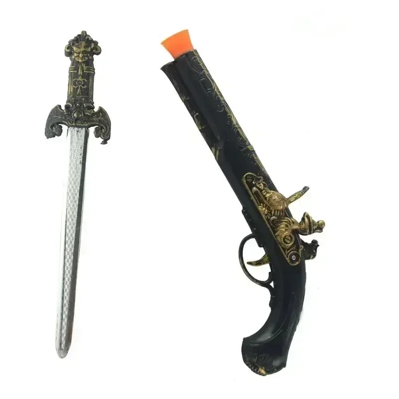 

Halloween Weapon Equipment Props Pirate Guns Toy Sword Sets Pirate Role-playing Toys Children's Plastic Toys