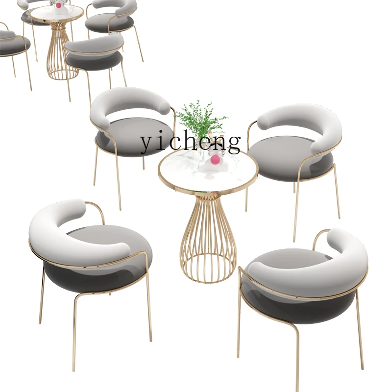 Tqh Milk Tea Dessert Shop Restaurant Table and Chair Combination Simple Negotiation Deck Sofa Table and Chair