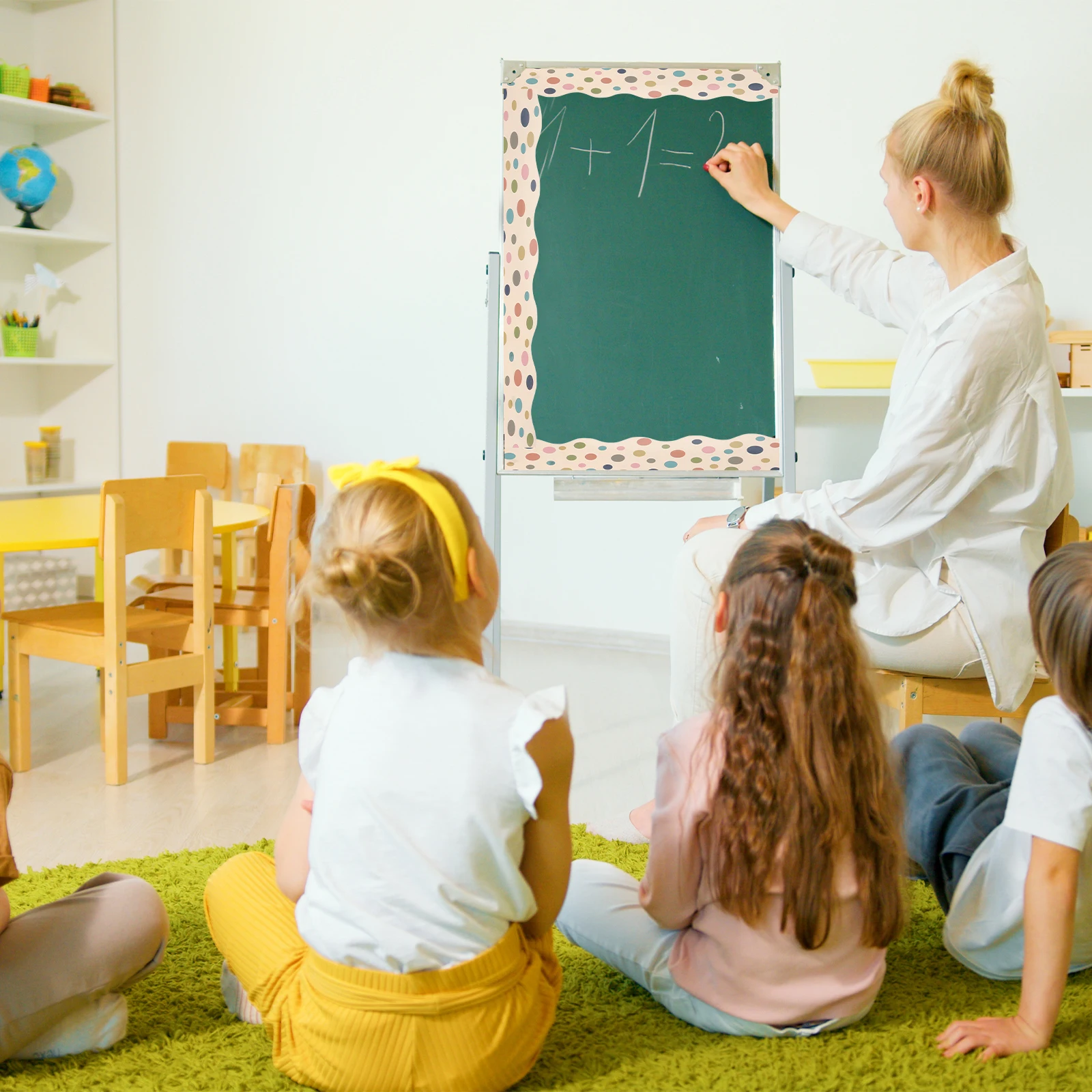 

5 Rolls Waterproof Bulletin Board Border Sticker for Boards Borders Lattice Classroom Double Offset Paper Stickers