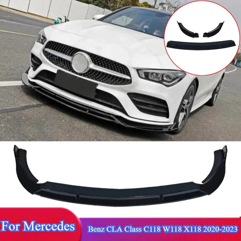 

Спойлер переднего бампера для Mercedes Benz CLA Class C118 W118 X118 AMG 2020-2023, сплиттер для подбородка, диффузор, лезвие, комплекты кузова, тюнинг