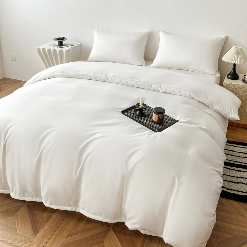 Solid Color Duvet Cover Washed Cotton Brushed Fabric Skin-friendly and Soft Quilt Cover Multiple Sizes and Colors