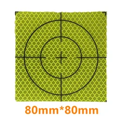 Foglio riflettente 20pcs 8cm 80*80mm per rilevamento stazione totale foglio verde fluorescente adesivo nastro riflettente