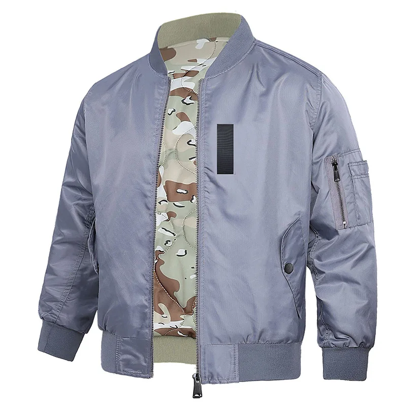 

Men's Camouflage Bomber Jacket 2 Side Wearable Padded Warm Windproof Bomber Jacket Casual Coat Outdoor Sports Outerwear