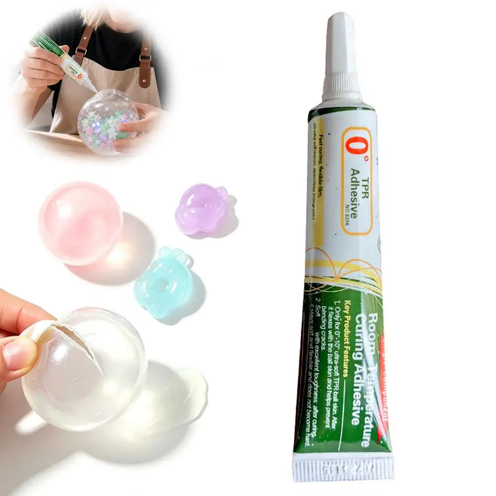 1/2/3/5PCS Transparent TPR Glue for Squishies Toys 0° Room Temperature Curing Adhesive for Stress Ball Squishies Repairs Glue