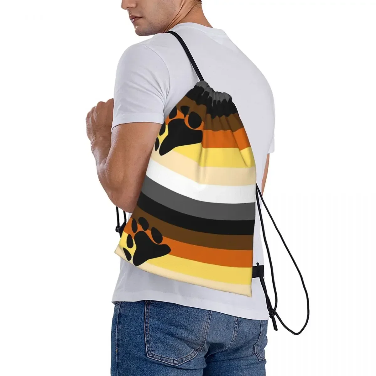 Zaini con bandiera dell'orgoglio della confraternita dell'orso borse con coulisse portatili di moda borsa sportiva con coulisse borsa da viaggio borsa da viaggio