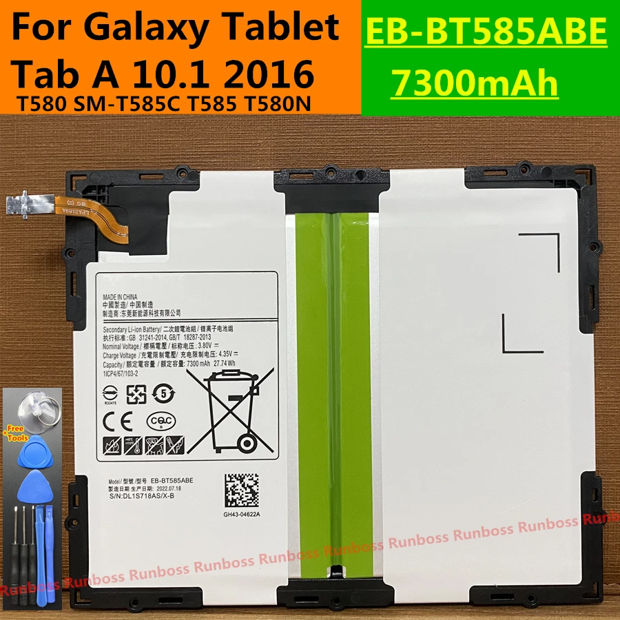 EB-BT585ABE 7300mah Ersatz batterie für Samsung Galaxy Tablet Tab 10,1 T580 SM-T585C T585 T580n Tablet PC-Batterien