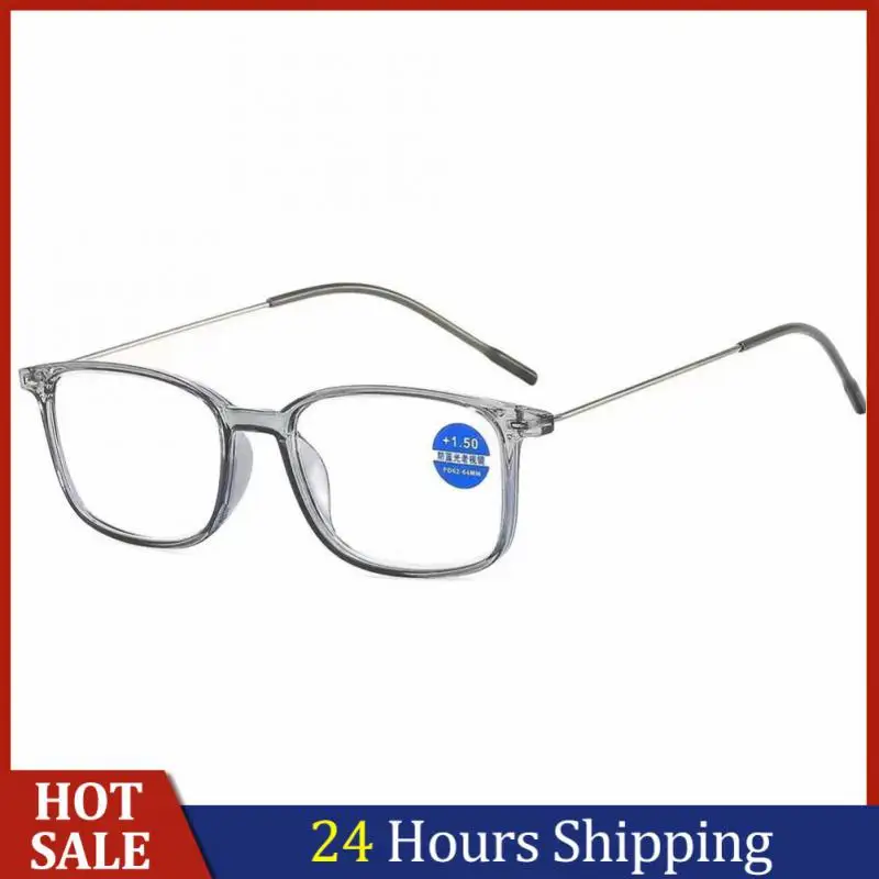 

Women +150 +400 Blue Light Blocking Reading Glasses Men Square Frame Eyeglasses Anti Fatigue Hyperopia Presbyopic Eyewear