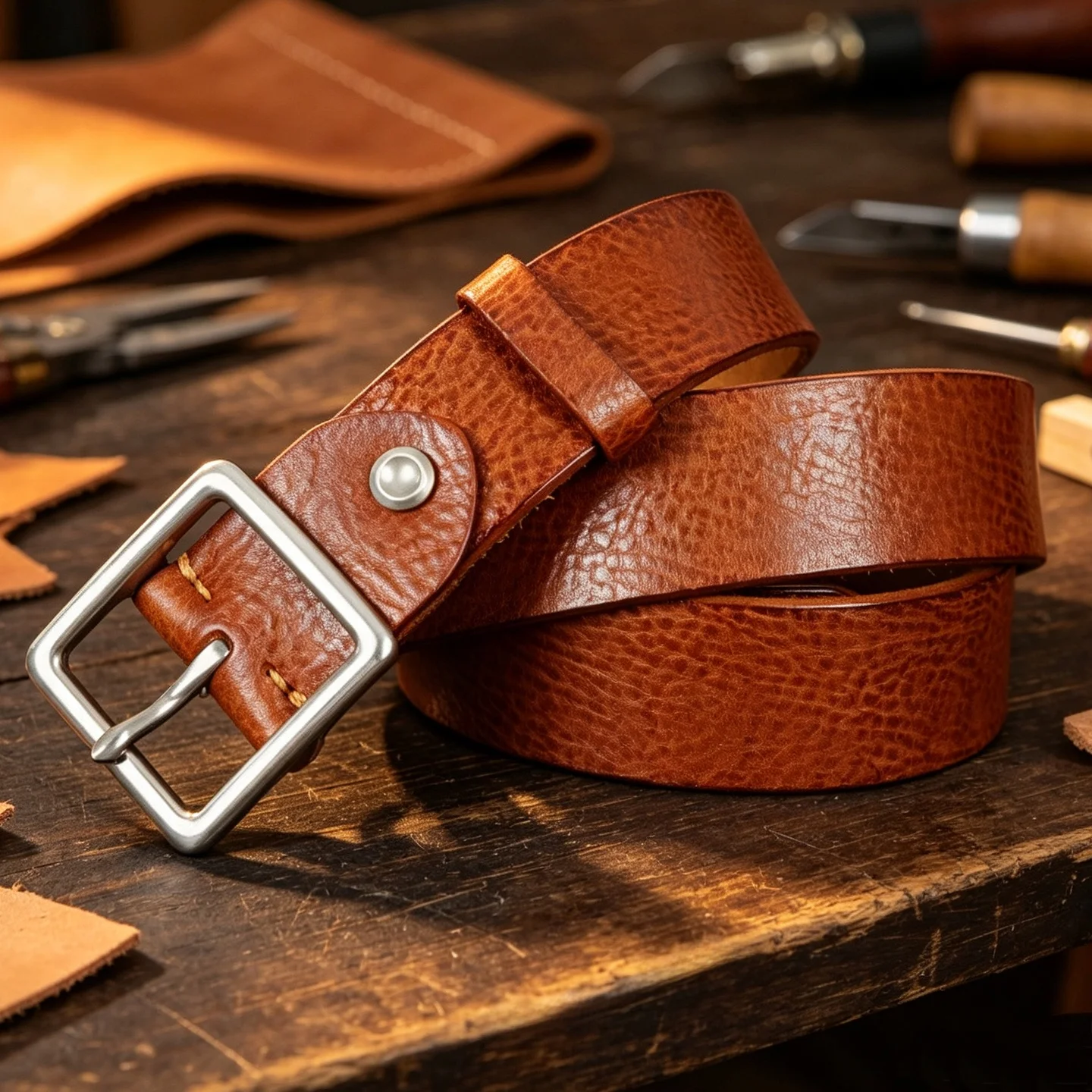 handmade-american-retro-tanned-cowhide-men's-belt-stainless-steel-day-word-buckle-casual-jeans-belt-leather-belt