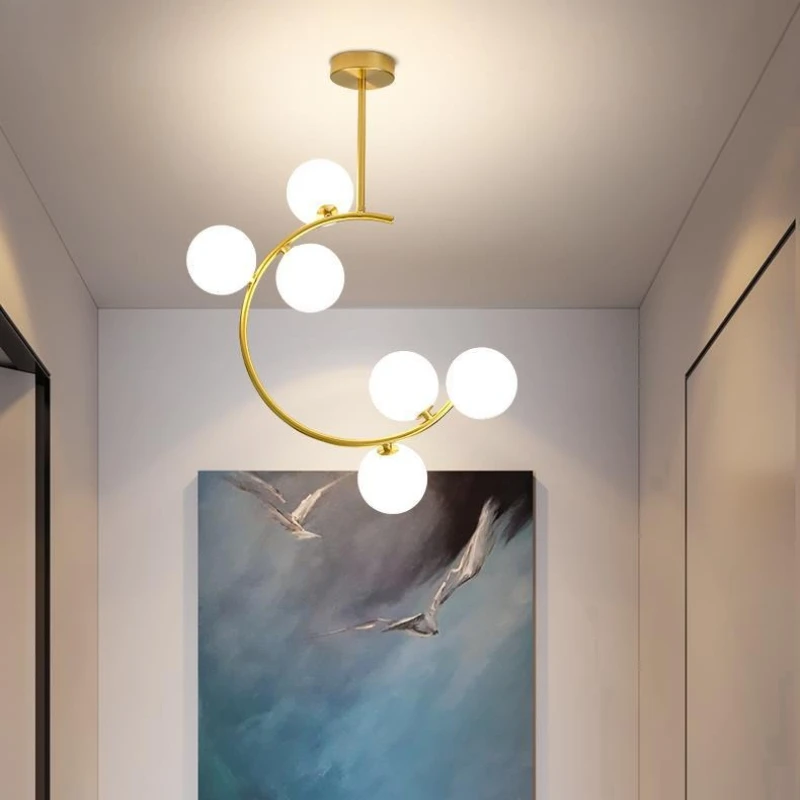 Modern Glass Pendant Lights Restaurant Premium Hanging Ceiling Chandeliers Study Simple Bedroom Tea Room Indoor Lighting Fixture