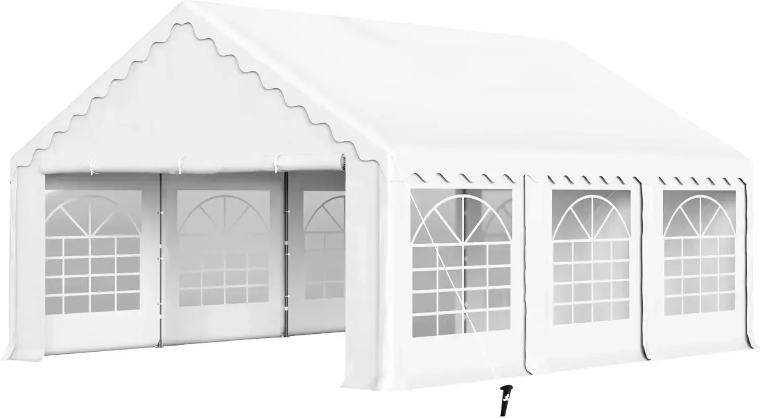 

Hot-selling20'x16' Outdoor Heavy Duty Party Tent Large Commercial Canopy Wedding Event Shelter with Removable Sidewalls & 3 Stor