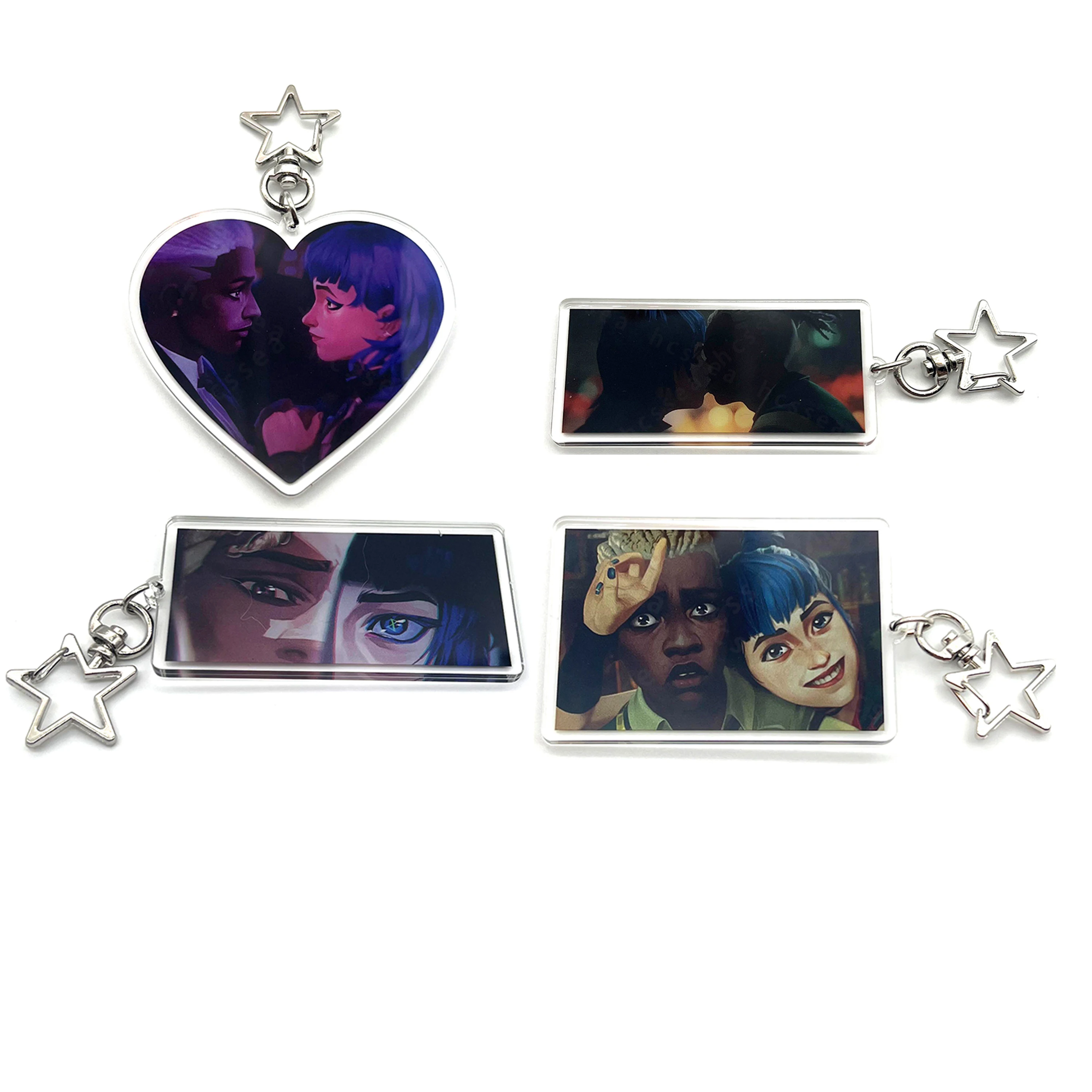 1–4 Stück Herren- und Damen-Neuheit, Anime, Jinx, Paar-Augen, Acryl-Schlüsselanhänger
