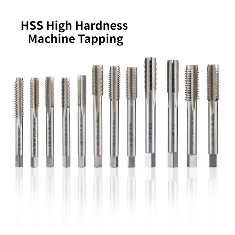 1pc British Screw Taps Machine Tapping HSS High Hardness Machine Tapping Tools Metal Screw Taps 1/8 5/32  3/16 1/4 5/16 3/8 1/2