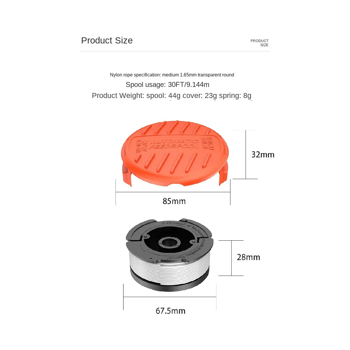 RC-100-P Cover x10 + Spring x10 Suitable for Black & Decker Lawn Mower Cover RC-100-P Lawn Mower Cap