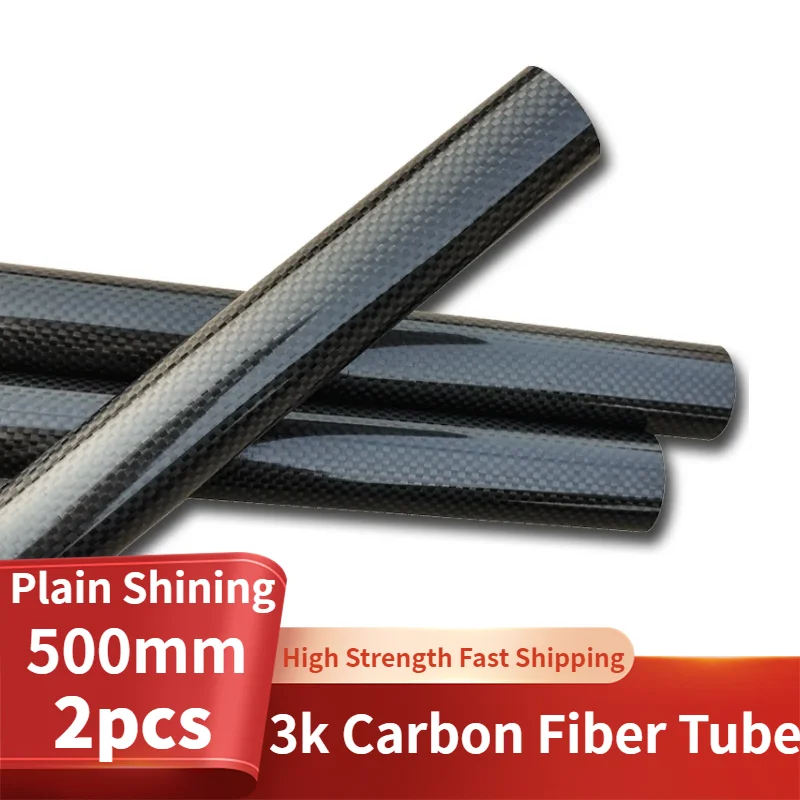 Rura z włókna węglowego 3k, gładka, lśniąca, długość: 500 mm, grubość ścianki: 1 mm, kaliber: 5 mm-35 mm Akcesoria do modeli samolotów RC