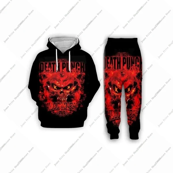 Five Finger Death Punch 3D Print Men Hoodies/Tracksuit Fashion Autumn Winter Kids Clothing Suit Casual Long Sleeve Jogging Suits