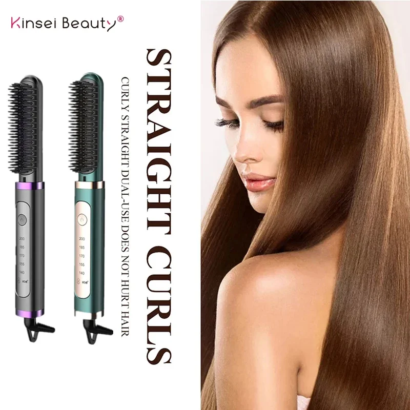 

Tourmaline Ceramic Hair Straightener Curler Brush Iron Comb - Electric Hair Styling Tool