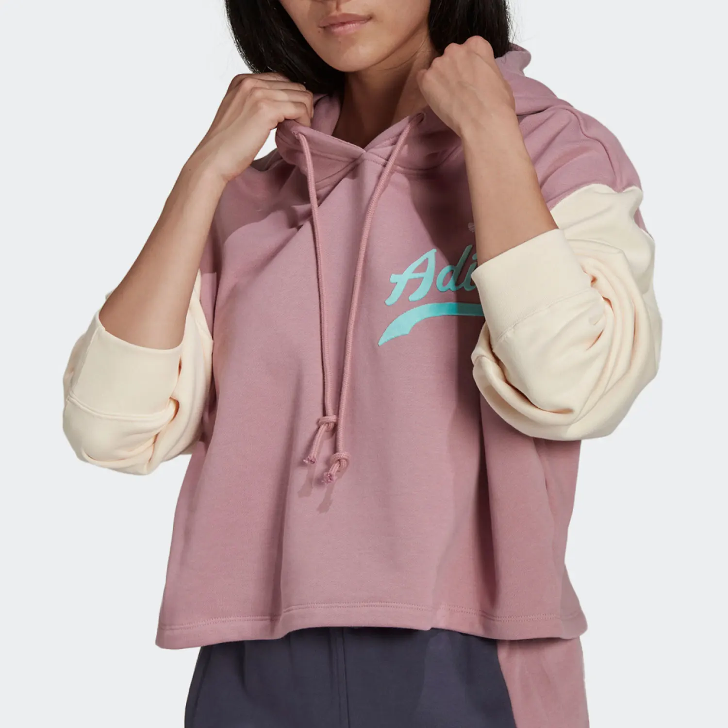 Adidas Authentic New Season Women's Fashion Patchwork Hooded Sweatshirt HD9784