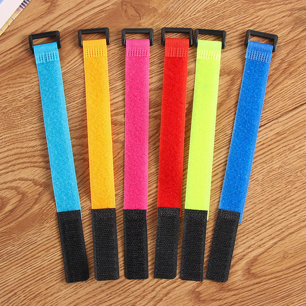 5PCS Nylon Antiskid Cable Tie Down Straps for RC Eachine Lipo Battery Multicolor Nylon Straps Magic Tapes Sticker 20/30*2cm