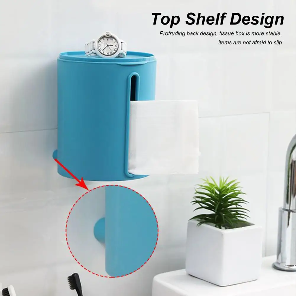 Tissue Organizer Case Roll Paper Box Wall-mounted Punch-free Easy Extraction Anti-slip Adhesive Tissue Storage Great Load Bearin