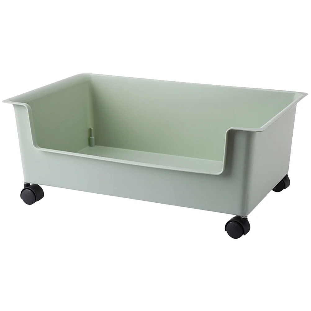 Contenitore portaoggetti in plastica di grande capacità con ruote da 1 pezzo per l'organizzazione della stanza del dormitorio dell'home office, portaoggetti leggero
