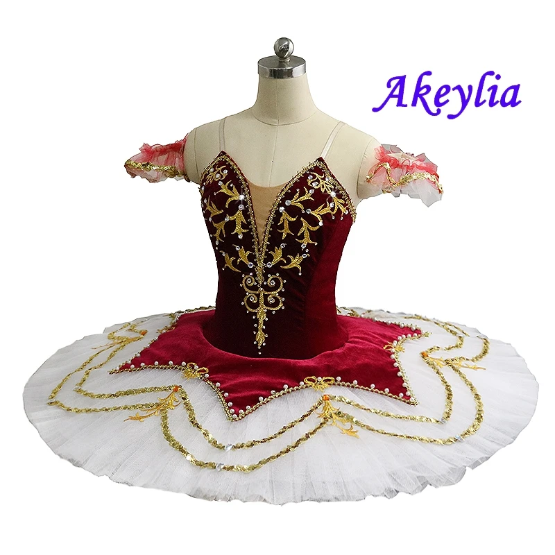 Women Professional Tutu Ballet Nutcracker tutu Stage Cosutmes for Girls Fairy Doll Classical Pancake Tutu dress velvet JN0029