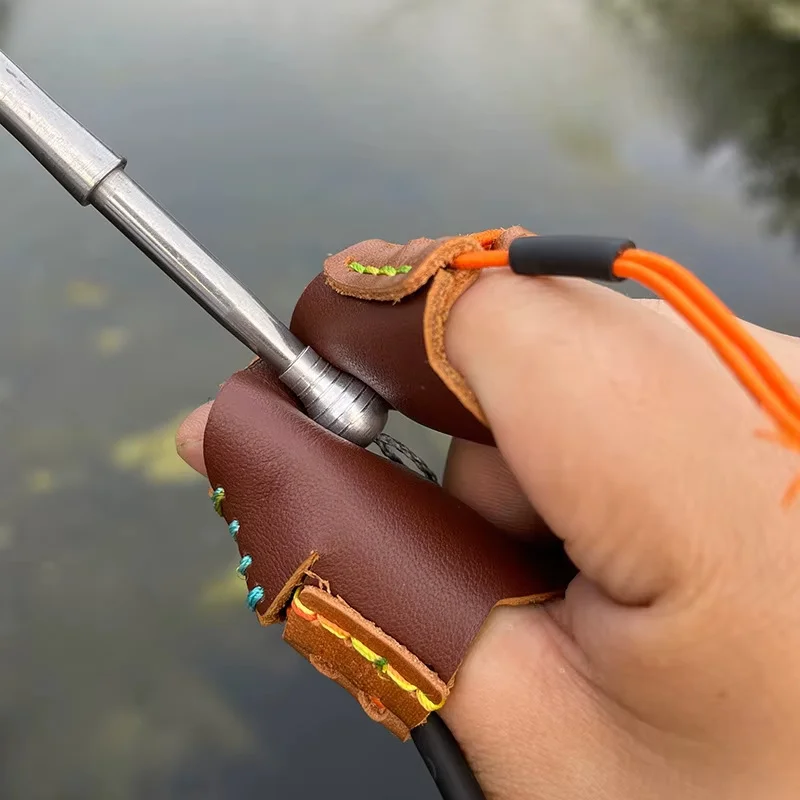 

Пара защитных накладок для пальцев из натуральной кожи (первый слой) для стрельбы из рогатки и рыболовных дротиков, аксессуары для охоты и стрельбы