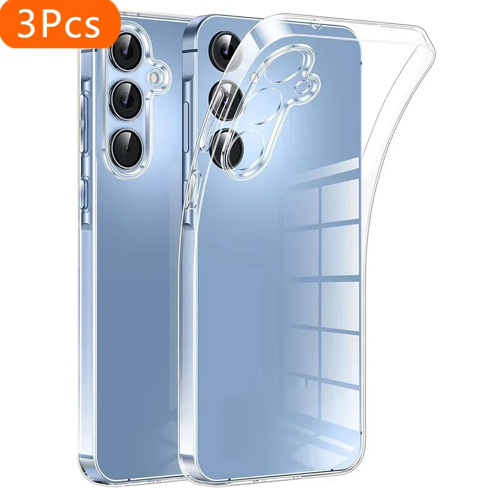 

3 шт. прозрачный силиконовый мягкий чехол для Samsung Galaxy A55 A35 A25 A15 A54 A34 A24 A14 5G ультратонкая прозрачная задняя крышка тонкий корпус