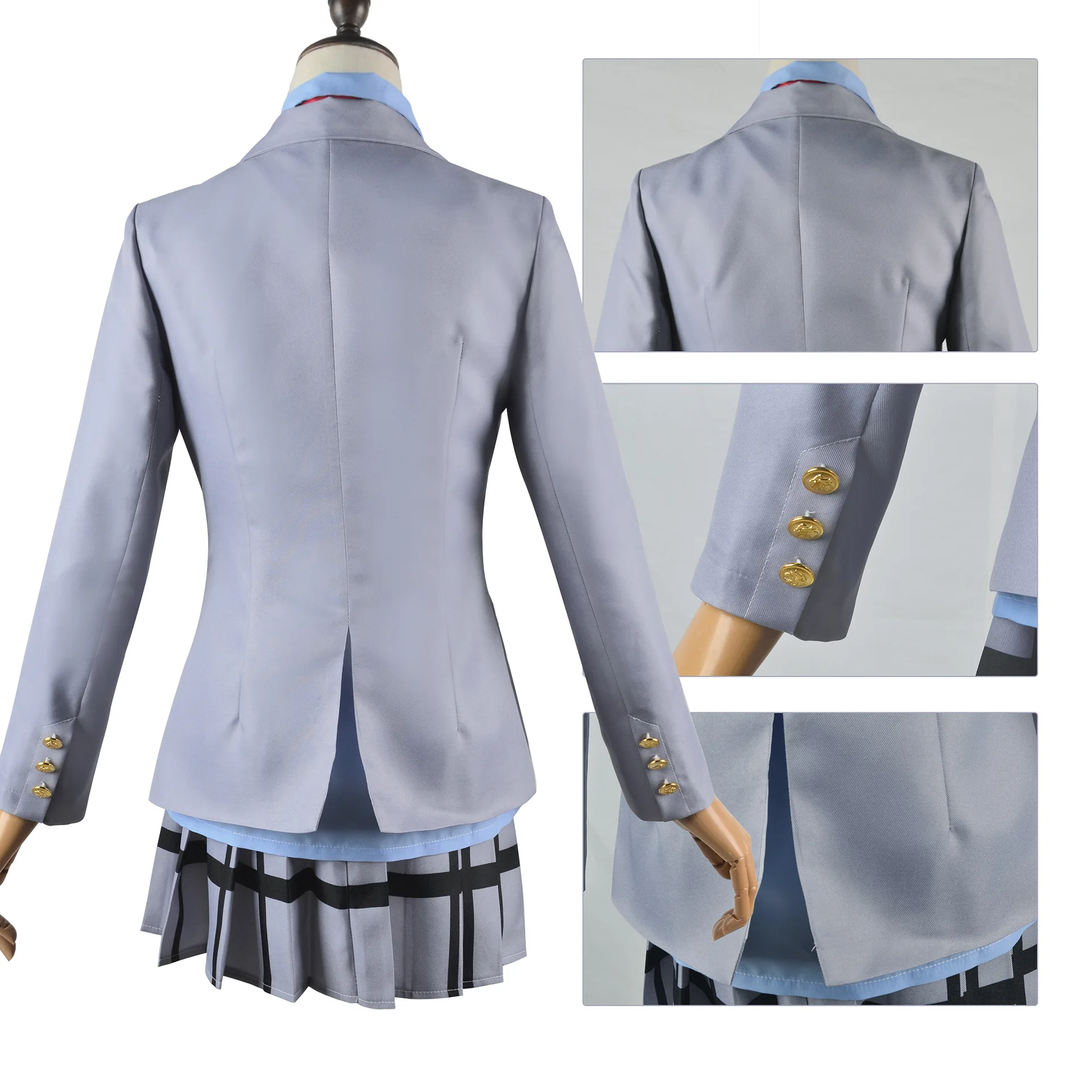 Miyazono Kaori Cosplay Costumes Anime Your Lie in April Arima Kousei Synthetic Wigs Pants Coat Jacket Skirt School Uniform