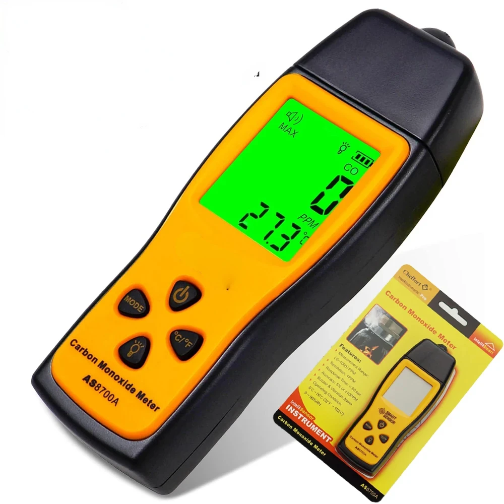 

Handheld Carbon Monoxide Detector Meter,Professional CO Gas Tester with LCD Backlit Display, 0-1000PPM Range for Industrial/Home