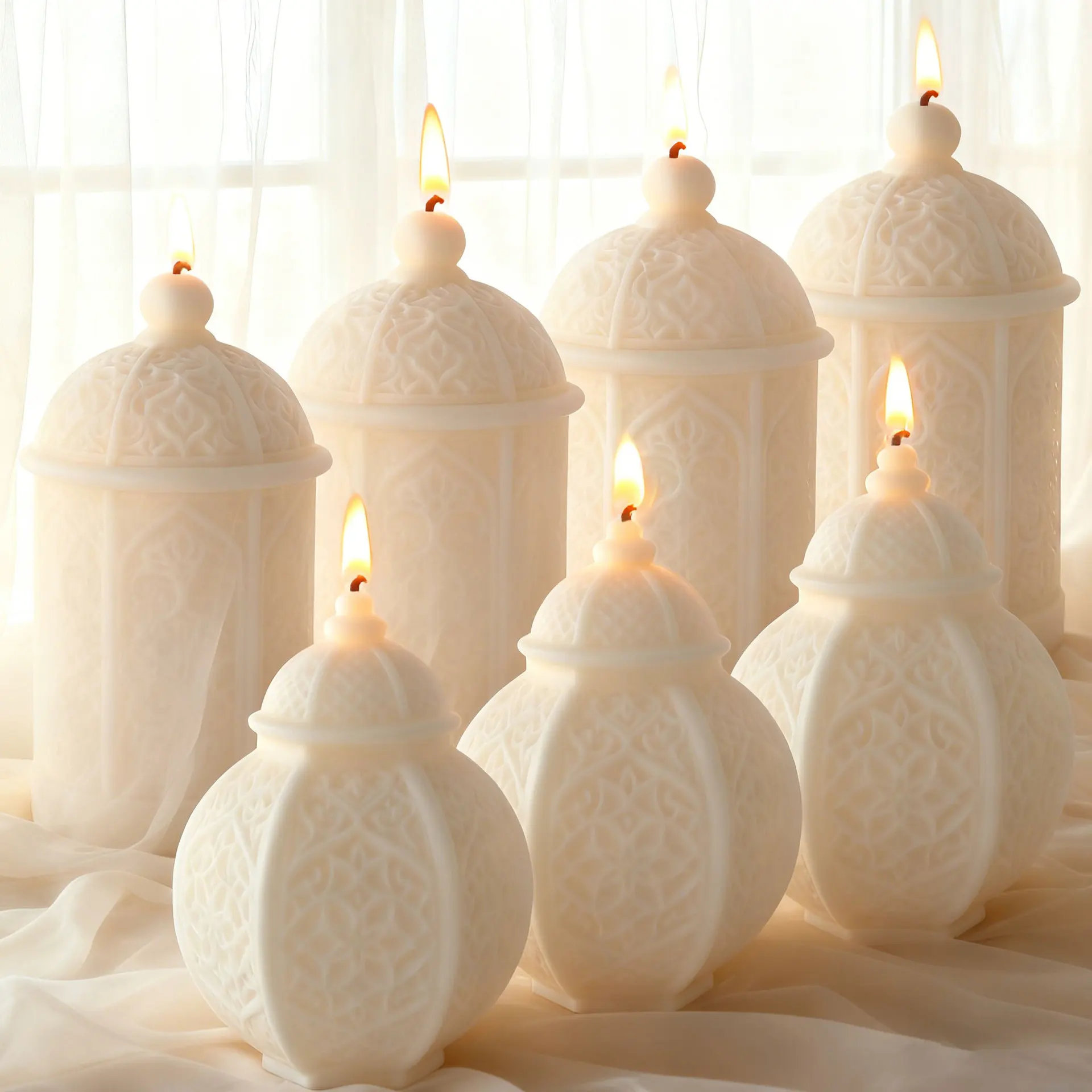 DIY Ramadan Kerze Dome Gebäude Silikon Form Handgemachte Aroma Kerze Gips Harz Form Ramadan Kerze Machen Liefert