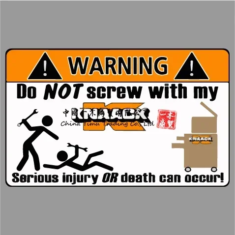 Knaack Tool Toolbox Warning Sticker Decal box Screw