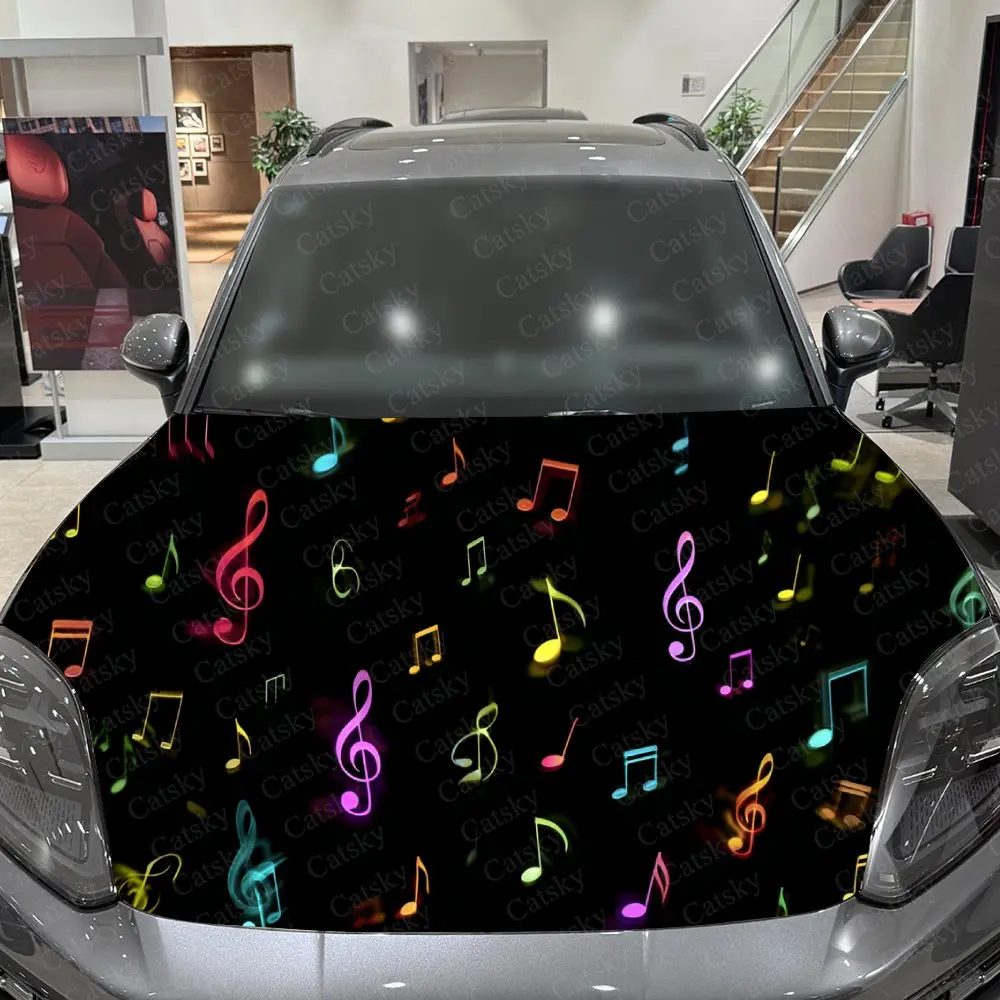 الملونة الموسيقى ملاحظة الفن غطاء السيارة ملصق ، للماء ذاتية اللصق الفينيل الرسومات الشارات ، ديكور اكسسوارات السيارات ملصقات للرجال #5
