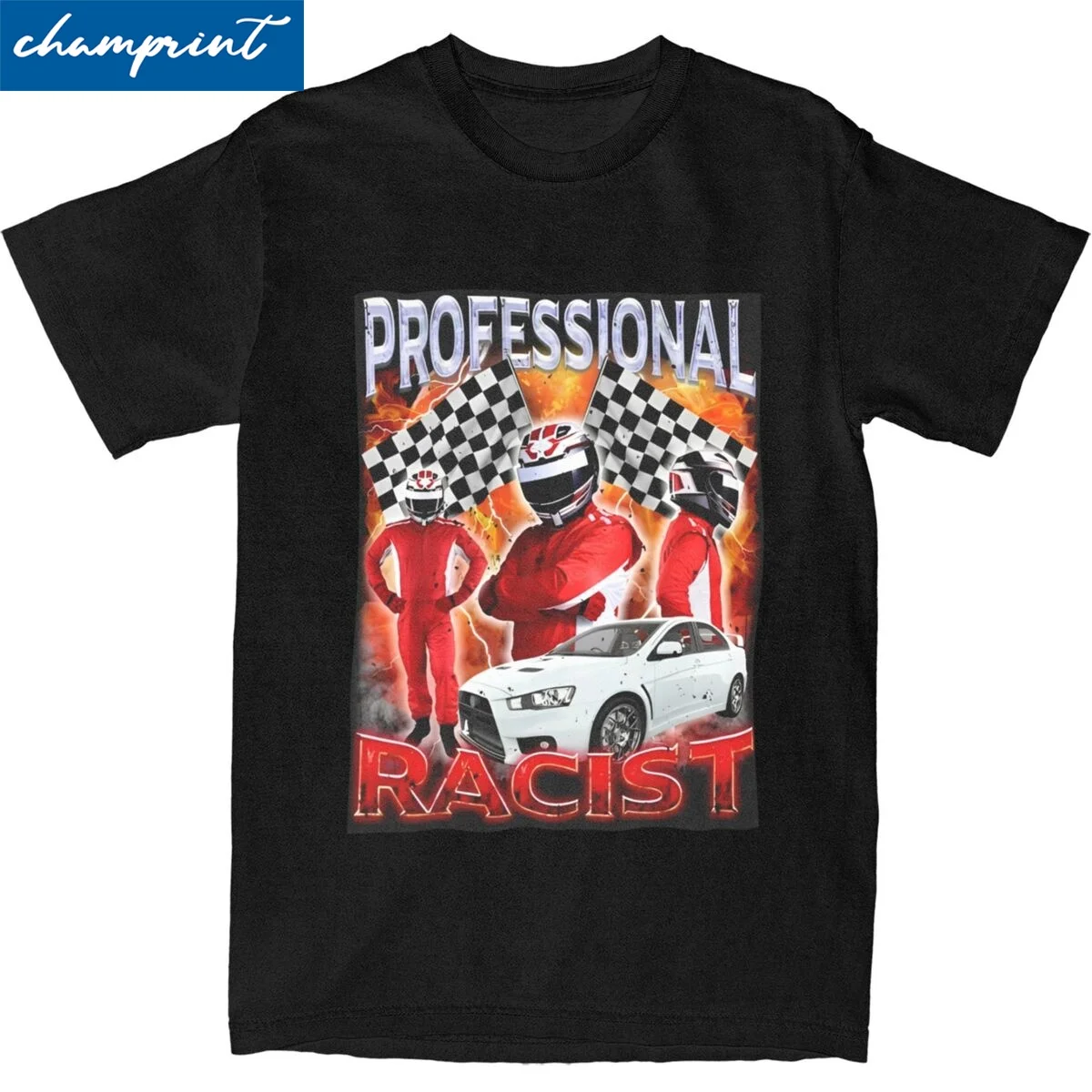 Harajuku Professional Certified Racist Funny Racing T-Shirt For Men Women Cotton Short Sleeve Round Neck Summer Tops