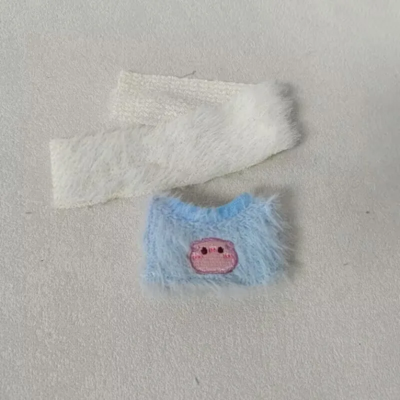 Leuke Pinguïn & Varken Thema Outfit Set voor 4e Gen Mini Labubu Kleding en Sjaal Kostuum voor 10 cm Vinyl Poppenkleertje Accessor