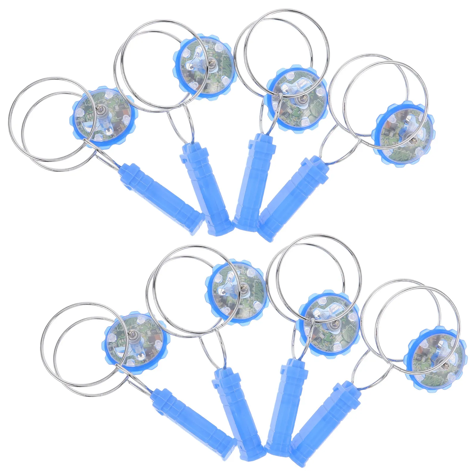 

8Pcs Glow in The Dark Handpowered Spinning Tops Portable Children Light Up Gyroscope Party Bag Fillers Birthday Goodie Bag