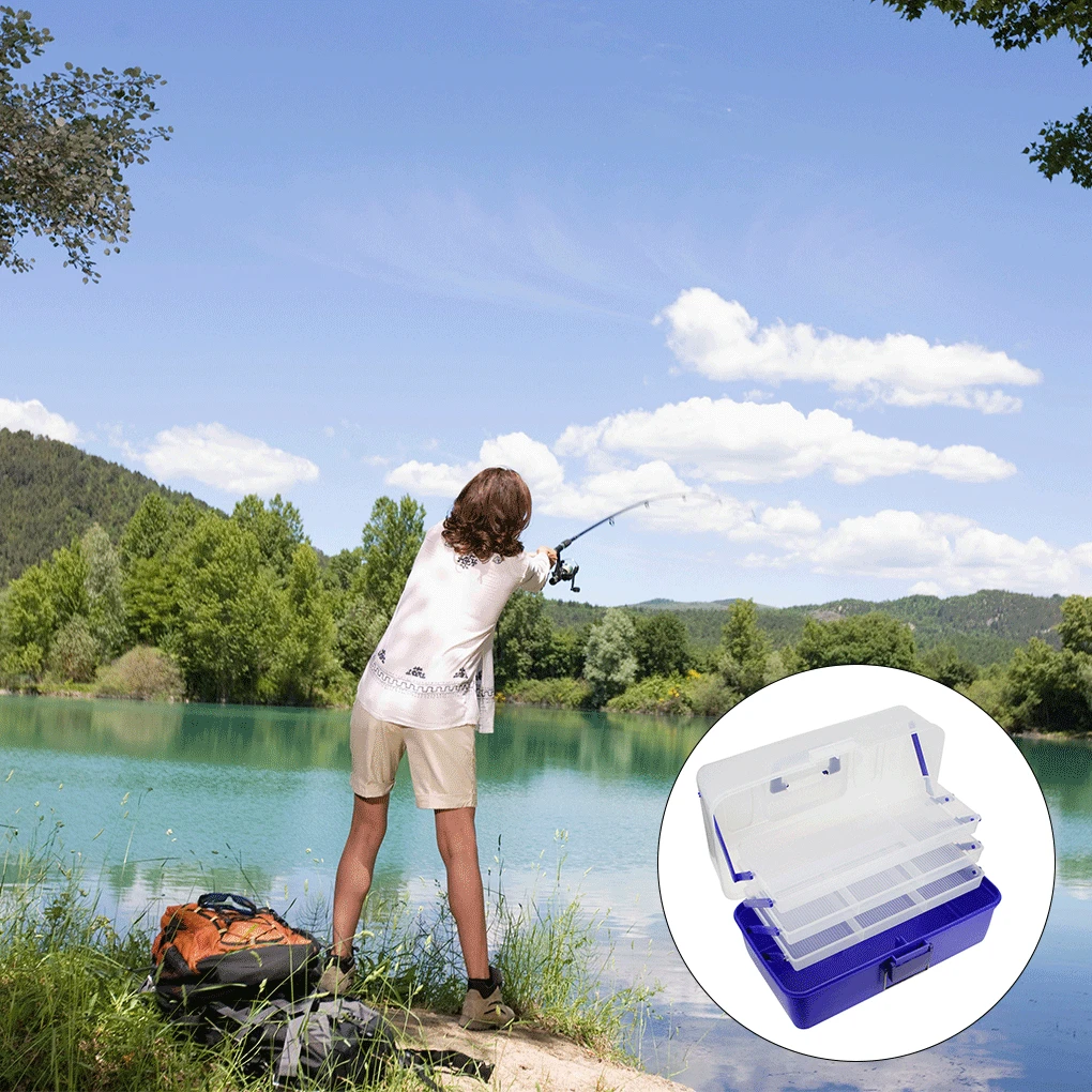

Fishing Tackle Boxes Portable Large Capacity Multifunctional Hardware Clear with Handle 4-layers Tool Kit for Outdoor