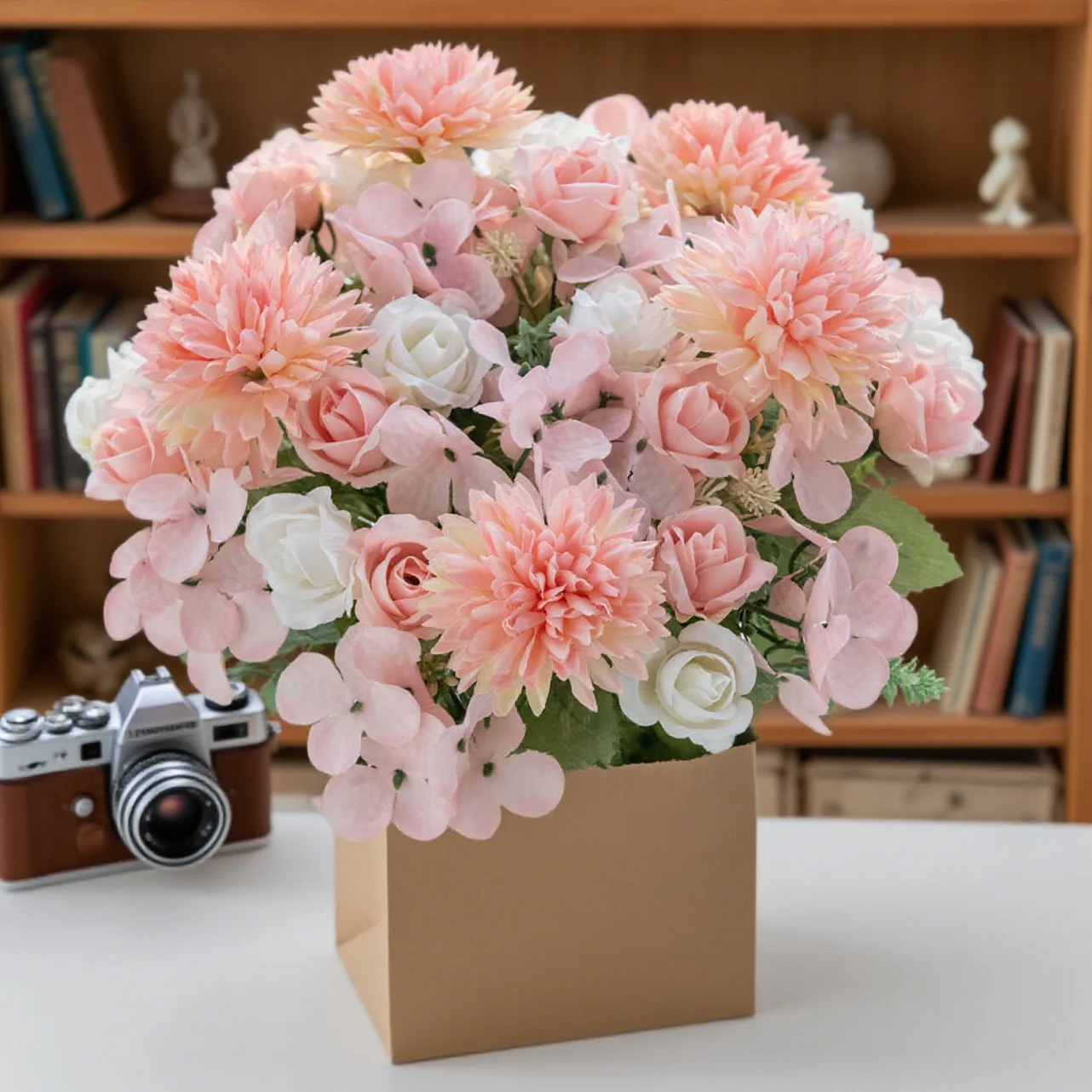 Artificial Flowers Silk Roses Home Room Vase Table Festival Flower Garden Yard Wedding Wreath Bridal Bouquet DIY Gift Box Decora