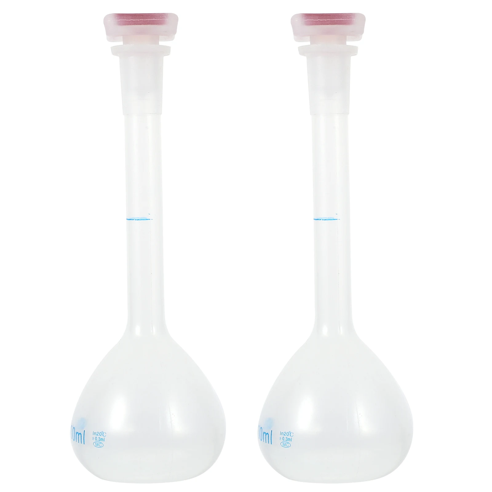 2pcs 100Ml 부피 플라스크 프리미엄 플라스틱 용량 병 재사용 가능한 경량 밀봉 내열성 빈 용기