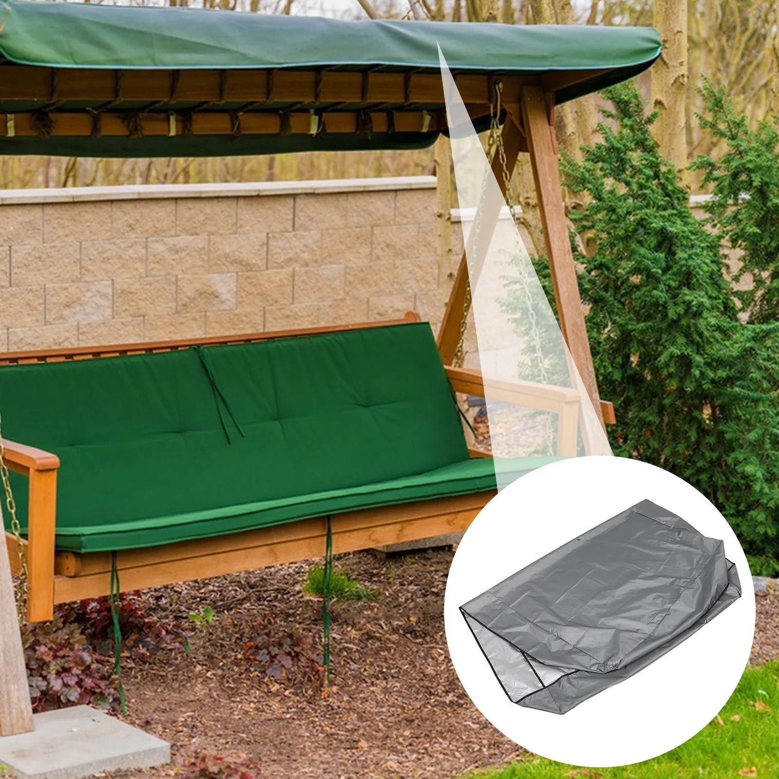 

Outdoor Swing Cover 190T Oxford Cloth Grey Sunproof Canopy Garden Patio Terrace Camping Picnic Wear Resistant Easy Installation