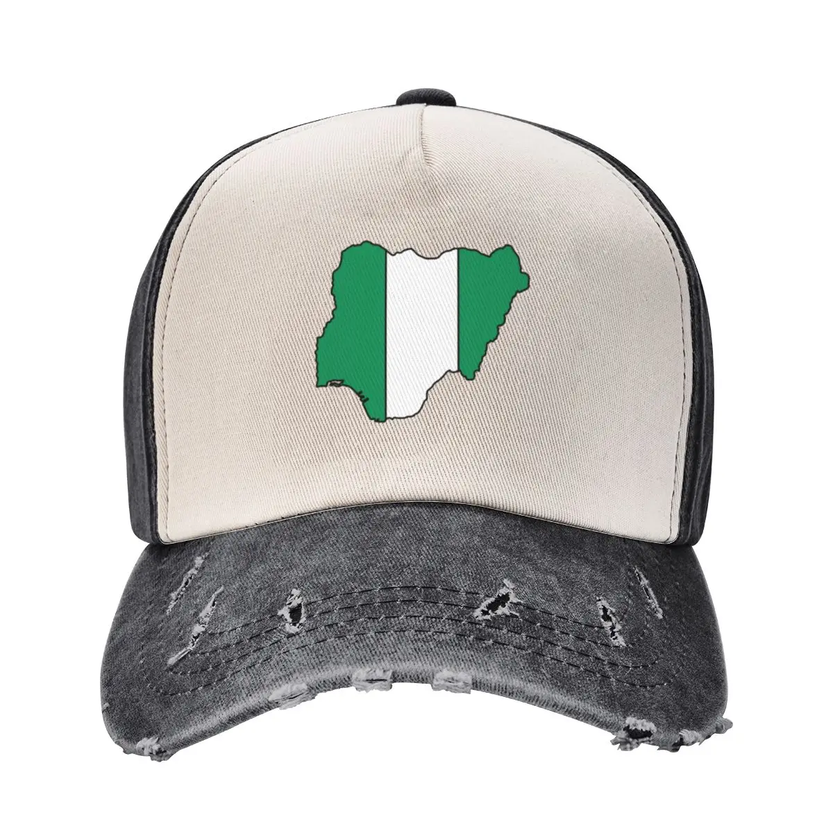 Nigeria country shape flag Baseball Cap Gentleman Hat Uv Protection Solar Hat Caps Women Men's